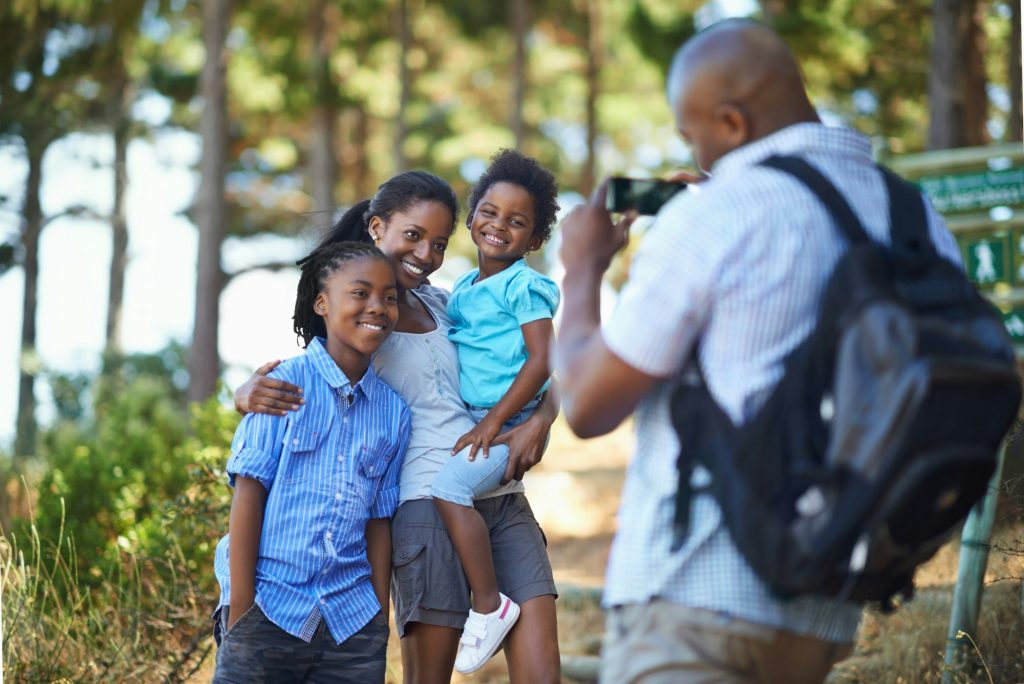 Recording their hiking adventure